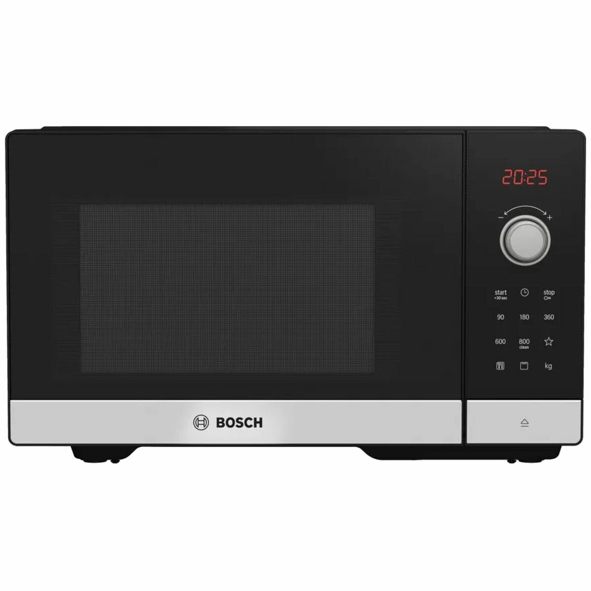 Bosch Series 2 Freestanding Microwave with Grill - 1000W Stainless Steel Kitchen Appliance (FEL053MS2A) - Perfect for Quick Meals, Reheating & Grilling in Modern Homes