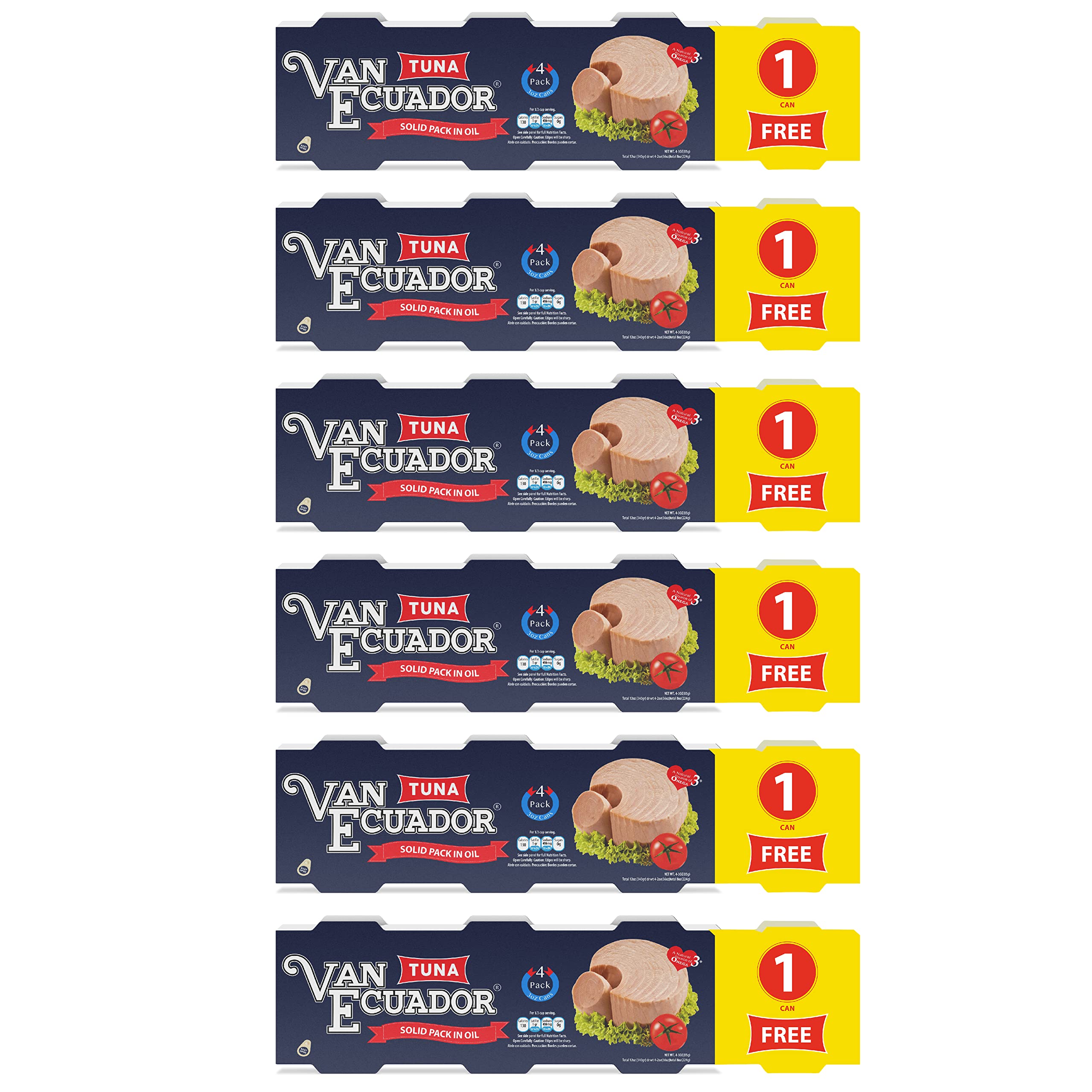Premium Ecuadorian Tuna in Oil - 4 Cans x 3oz (6 Pack) | High-Quality Canned Tuna for Salads, Sandwiches & Quick Meals | Perfect for Camping, Emergency Food & Healthy Snacks