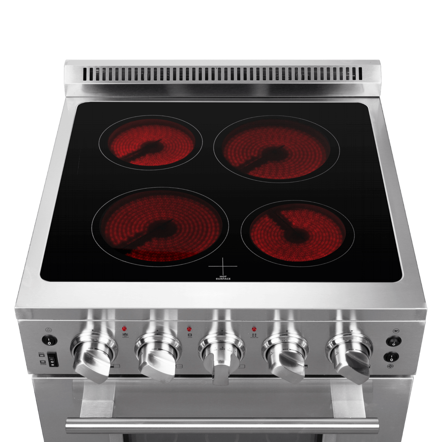 Forno LOIANO 24 Inch Freestanding Electric Range - FFSEL6069 | Stainless Steel | 4 Burner Cooktop | Perfect for Small Kitchens & Apartments | Ideal for Baking, Roasting & Everyday Cooking