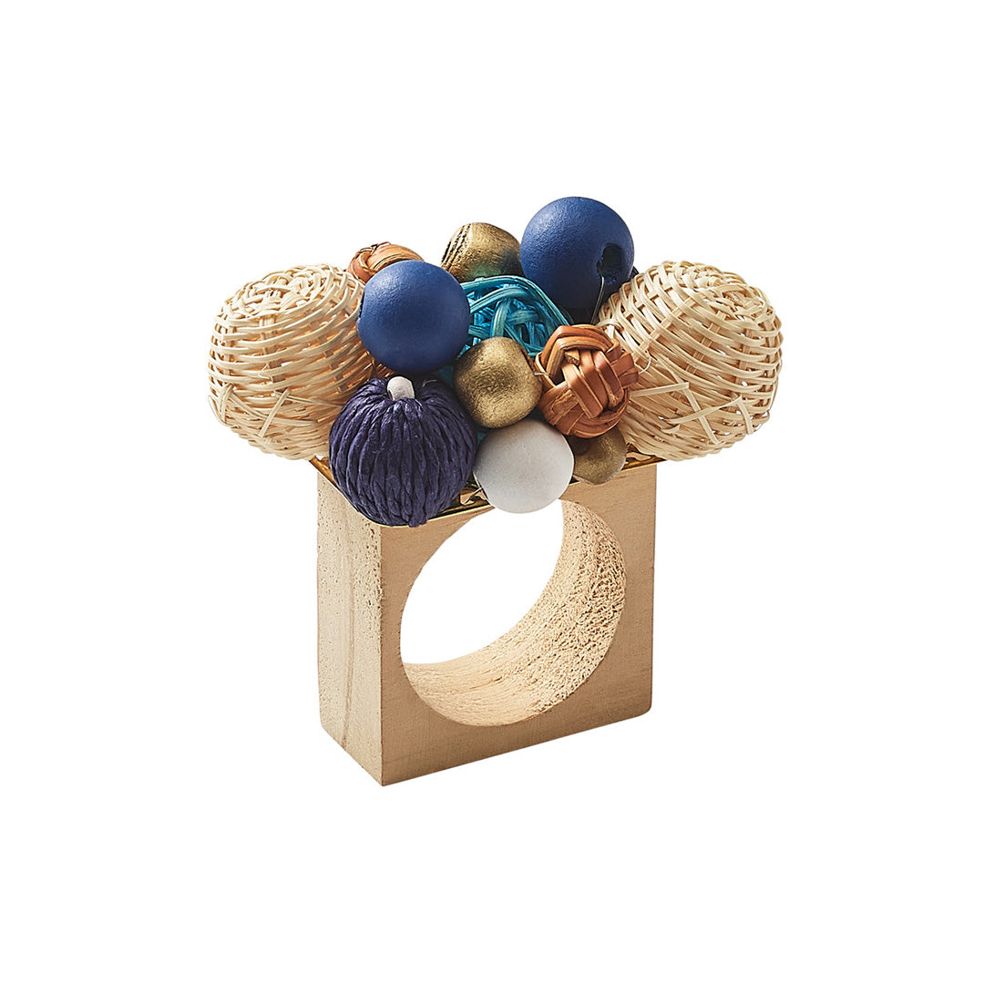 Elegant Java-Inspired Napkin Rings Set of 4 - Handcrafted Tableware for Fine Dining, Wedding Decor & Holiday Table Settings