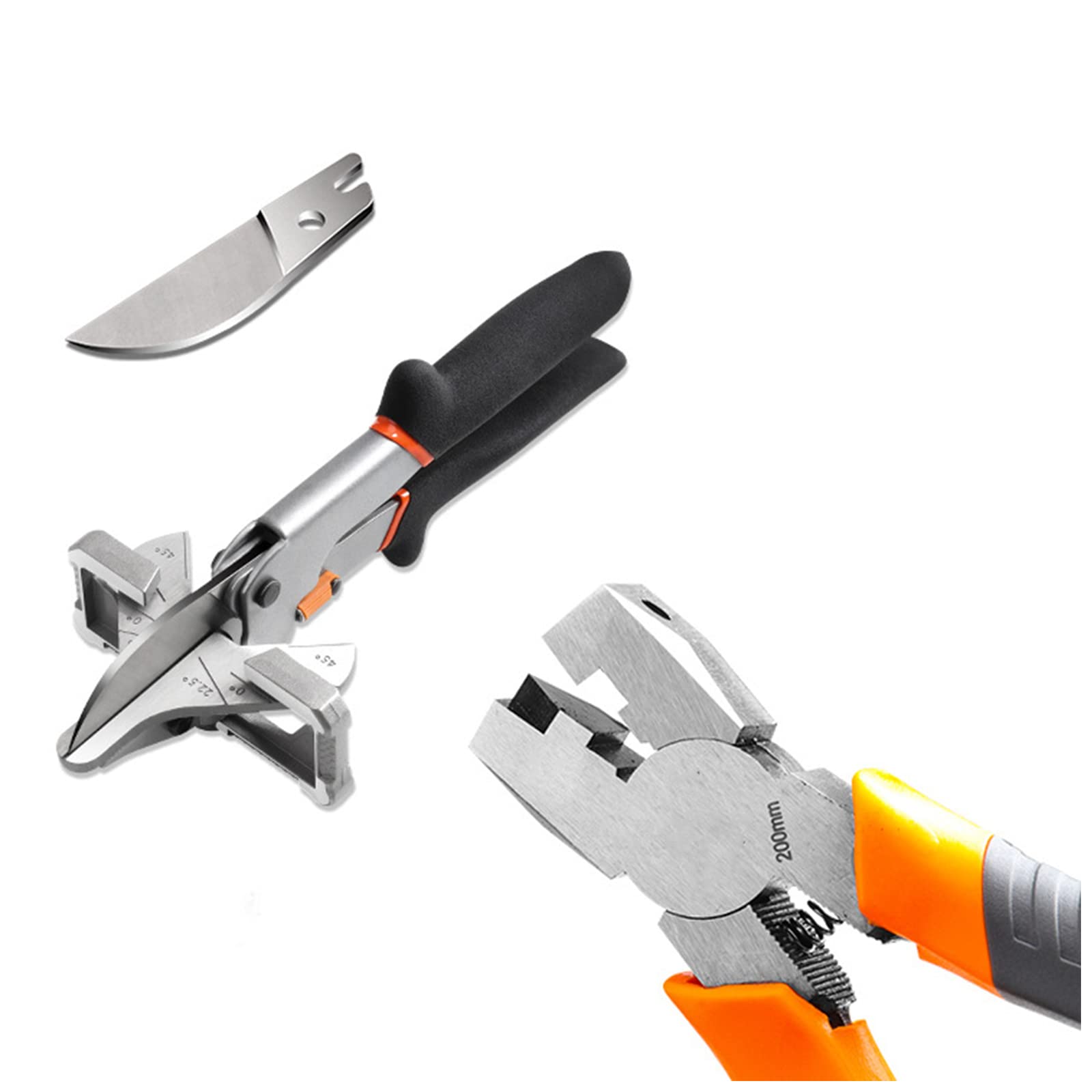 DOPORA Adjustable Miter Shears Kit 45-135 Degree & 90 Degree Right Angle Scissors - Special Knife Line for Electricians & Carpentry Hand Tools - Perfect for Wiring, Pipe Cutting & Woodworking Projects