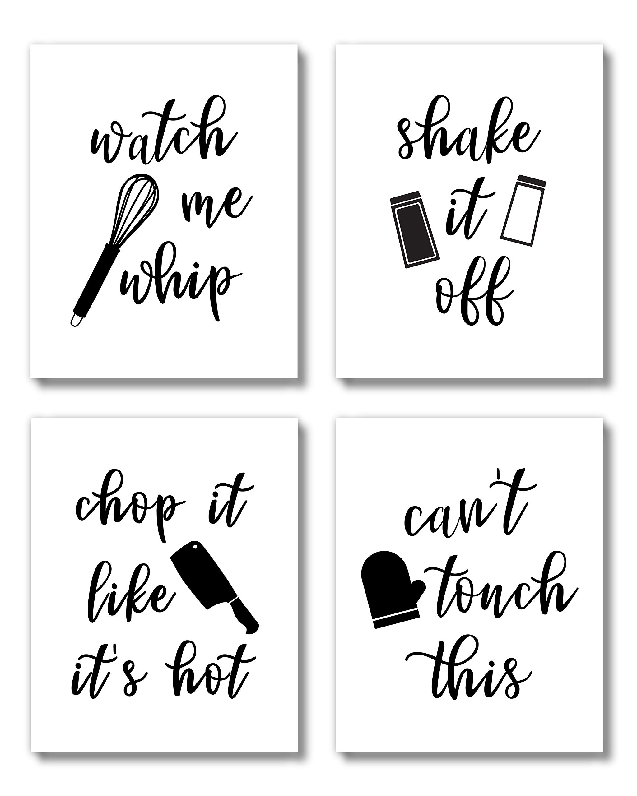 Farmhouse Wall Art Prints Set for Kitchen & Dining Room - UNFRAMED 8x10 Rustic Home Decor - Funny Kitchen Signs for Gallery Wall in Living Room, Family Room - Perfect for Farmhouse, Cottage & Country Style Homes