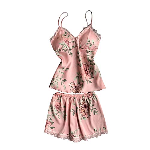 Sexy Lace Print Lingerie Set - Silk Underwear & Satin Pajamas for Women - Comfortable Sleepwear for Valentine's Day, Honeymoon or Romantic Nights