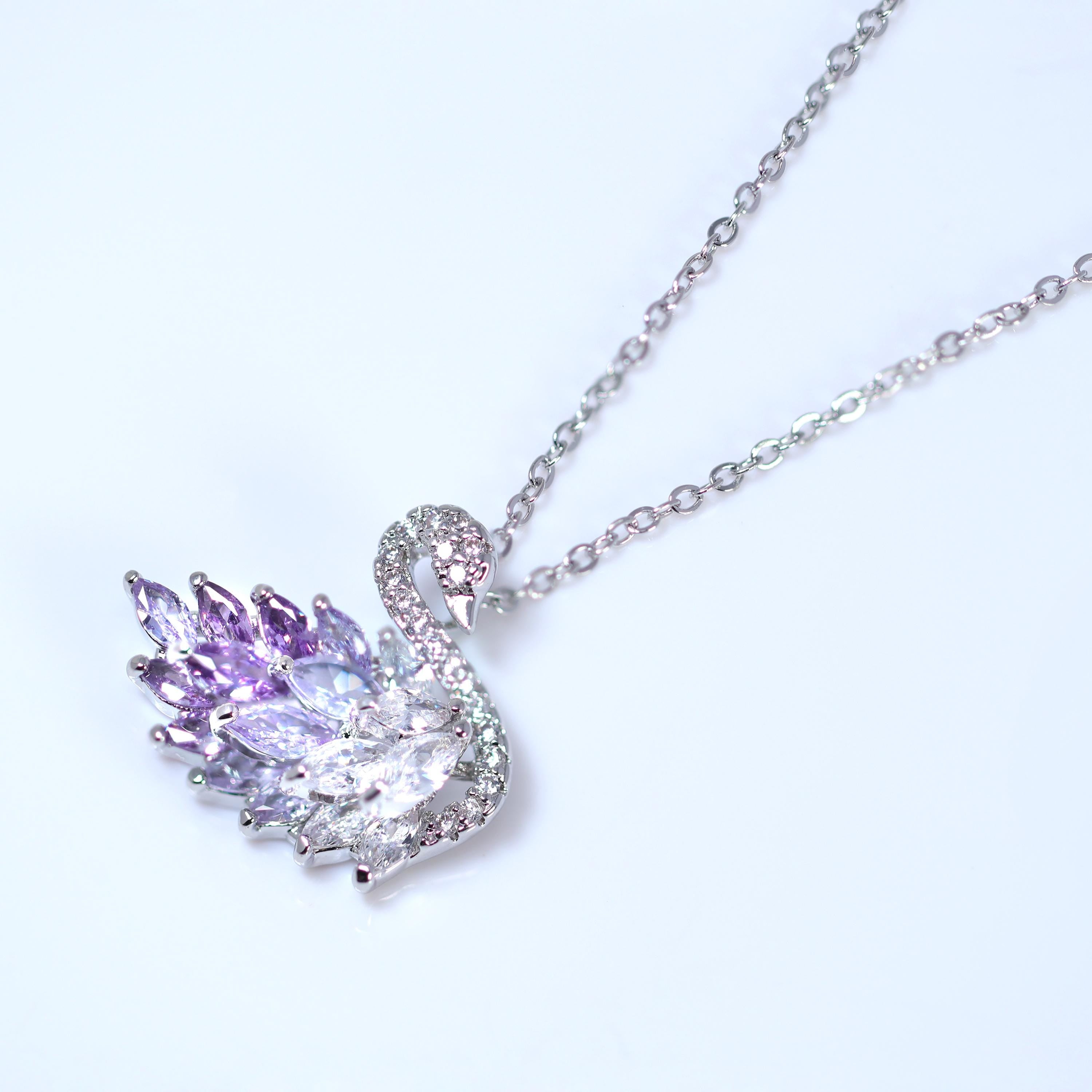Swarovski Crystal Dainty Swan Necklace - Elegant Bridal Jewelry & Minimalist Statement Necklace for Wedding, Anniversary & Special Occasions