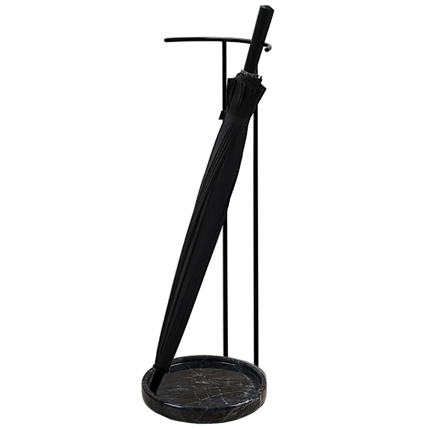 Modern Round Umbrella Stand with Marble Base - Sleek Metal Umbrella Holder for Home & Office - Perfect for Entryways, Restaurants, and Commercial Spaces