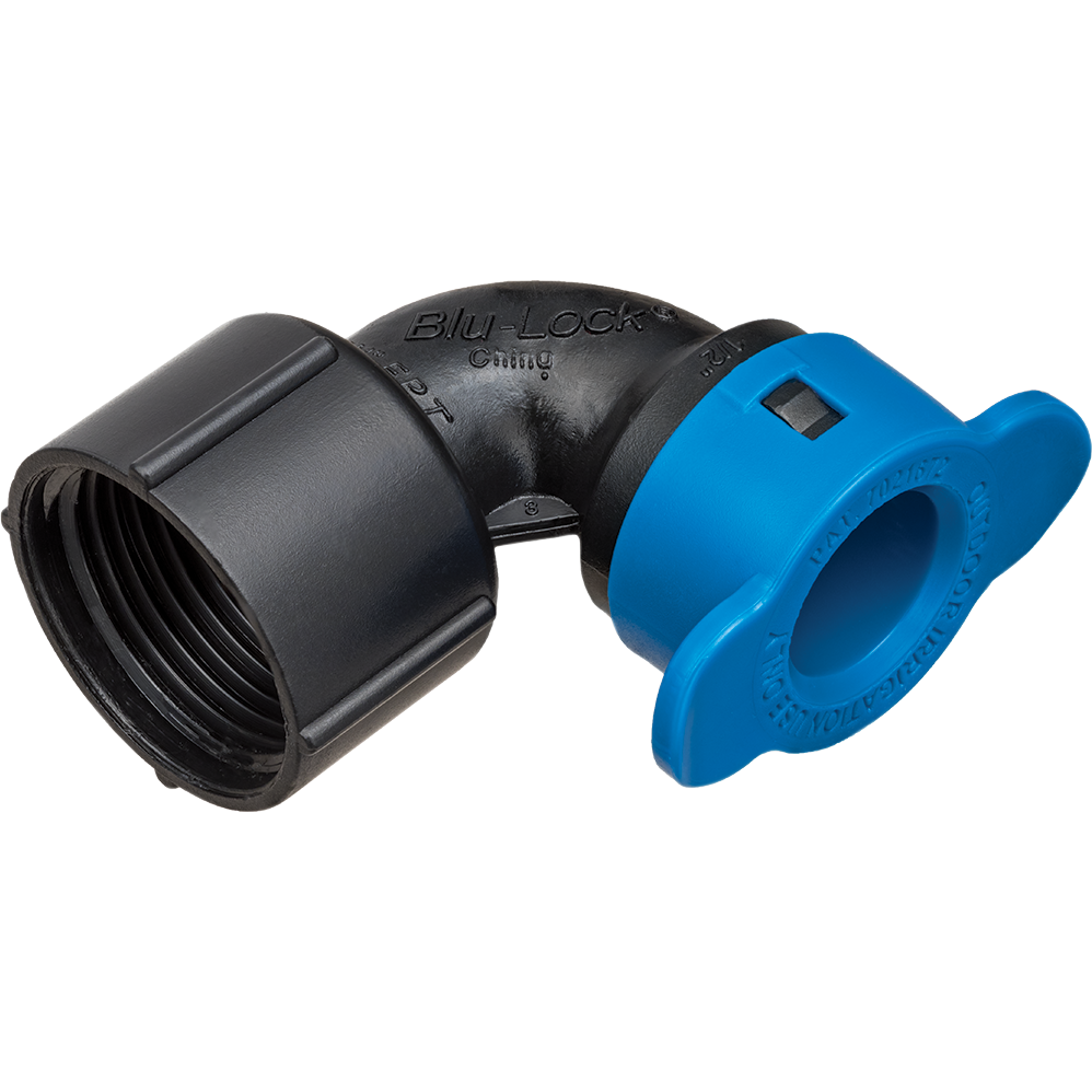 Hydro Rain BL407 074 Blu Lock® ½ BLR X ¾ FIPT Ell - Premium Brass Irrigation Fitting for Drip Systems & Garden Watering (Ideal for Landscaping & Agricultural Use)