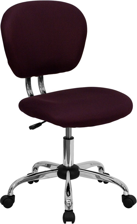FLASH Beverly Mid Back Black Mesh Office Chair with Padded Seat, Swivel & Adjustable Height, Chrome Base & Arms - Ergonomic Desk Chair for Home & Office Workspace