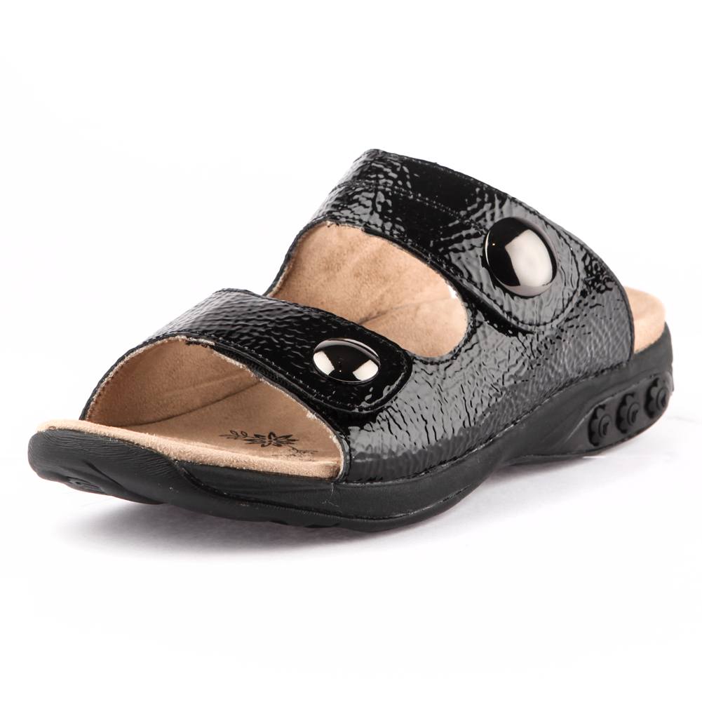 Eva Women's Comfortable Leather Adjustable Strap Slip-On Sandals - Casual Summer Walking Shoes for Beach, Vacation & Daily Wear