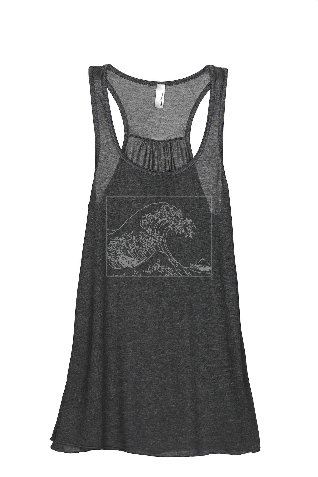 Hokusai Great Waves Women's Sleeveless Flowy Racerback Tank Top - Summer Casual Wear, Beach Cover Up, Yoga & Fitness Apparel