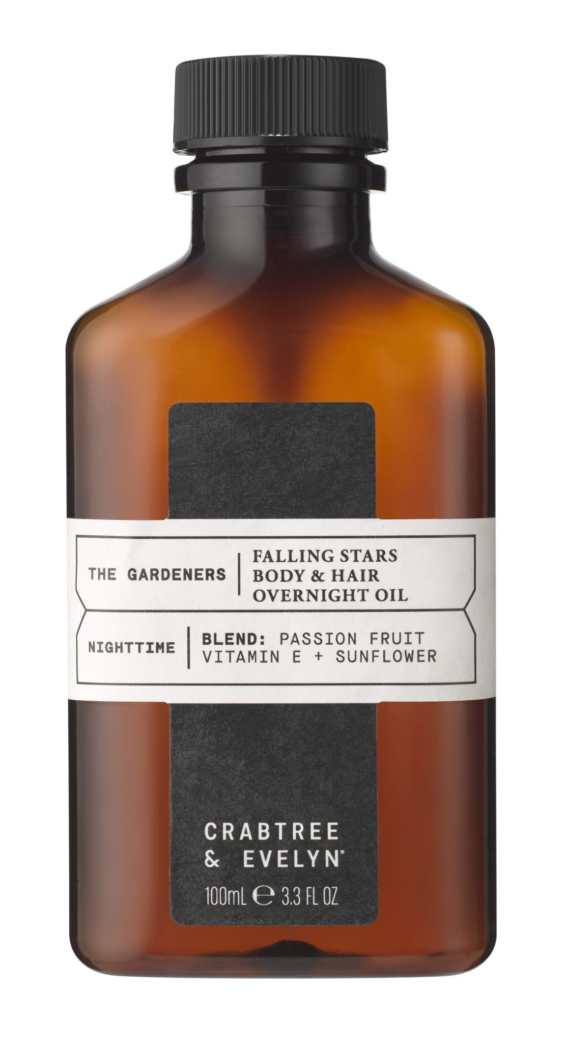 Crabtree & Evelyn The Gardeners Falling Stars Body & Hair Overnight Oil - 100ml Hydrating Treatment for Dry Skin & Damaged Hair - Perfect for Nighttime Skincare & Hair Repair Routine