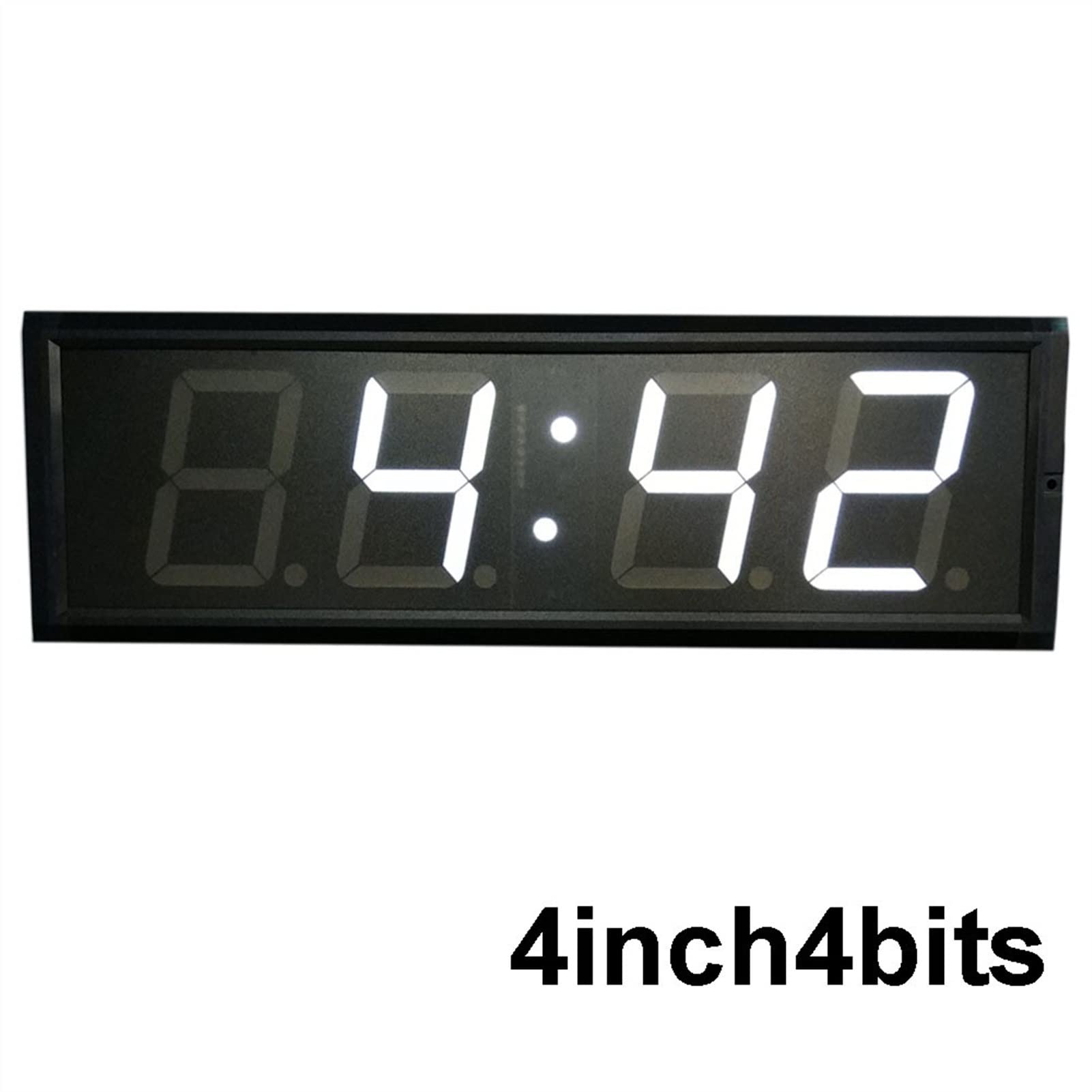 LED Countdown Timer with Remote Control - Digital Stopwatch & Clock for Garage Gym, Home Workouts & Indoor Sports | White Aluminum Case (HIT4-4W) - Perfect for HIIT Training, Boxing, CrossFit & Fitness Timing