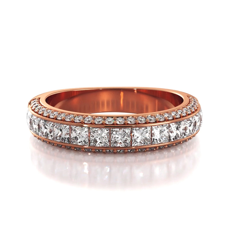 2.23 Carat Princess & Round Cut Diamond Wedding Band Ring for Women – Elegant Bridal Jewelry, Anniversary Gift, Engagement Ring for Her