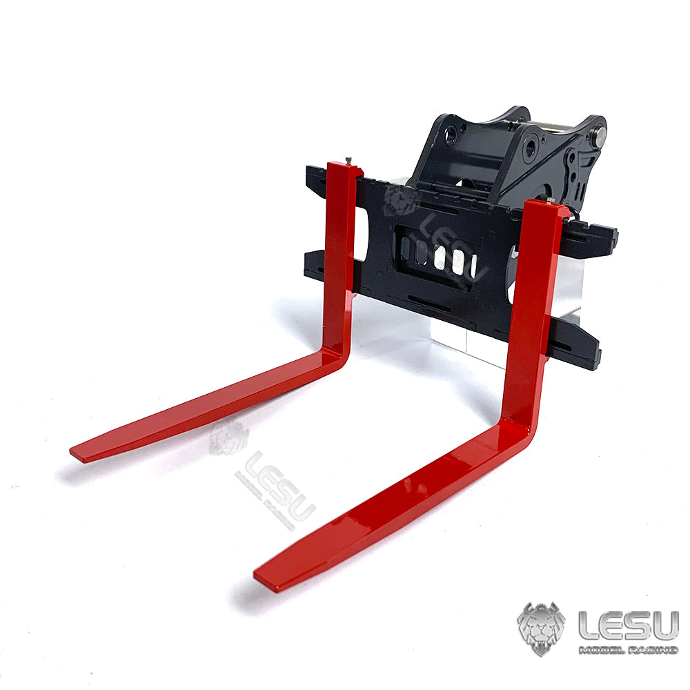 Upgraded Metal Hammer Grab Fork with Tiltable & Openable Bucket for LESU 1/14 RC Hydraulic Excavator B0006 AOUE ET35 Model - Perfect for Construction Simulation, Digging & Material Handling
