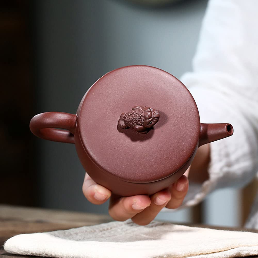 210ml Yixing Purple Clay Teapot - Traditional Handcrafted Toad Design Kungfu Tea Set for Gongfu Tea Ceremony | Perfect for Chinese Tea Brewing, Home Decor & Gift Giving