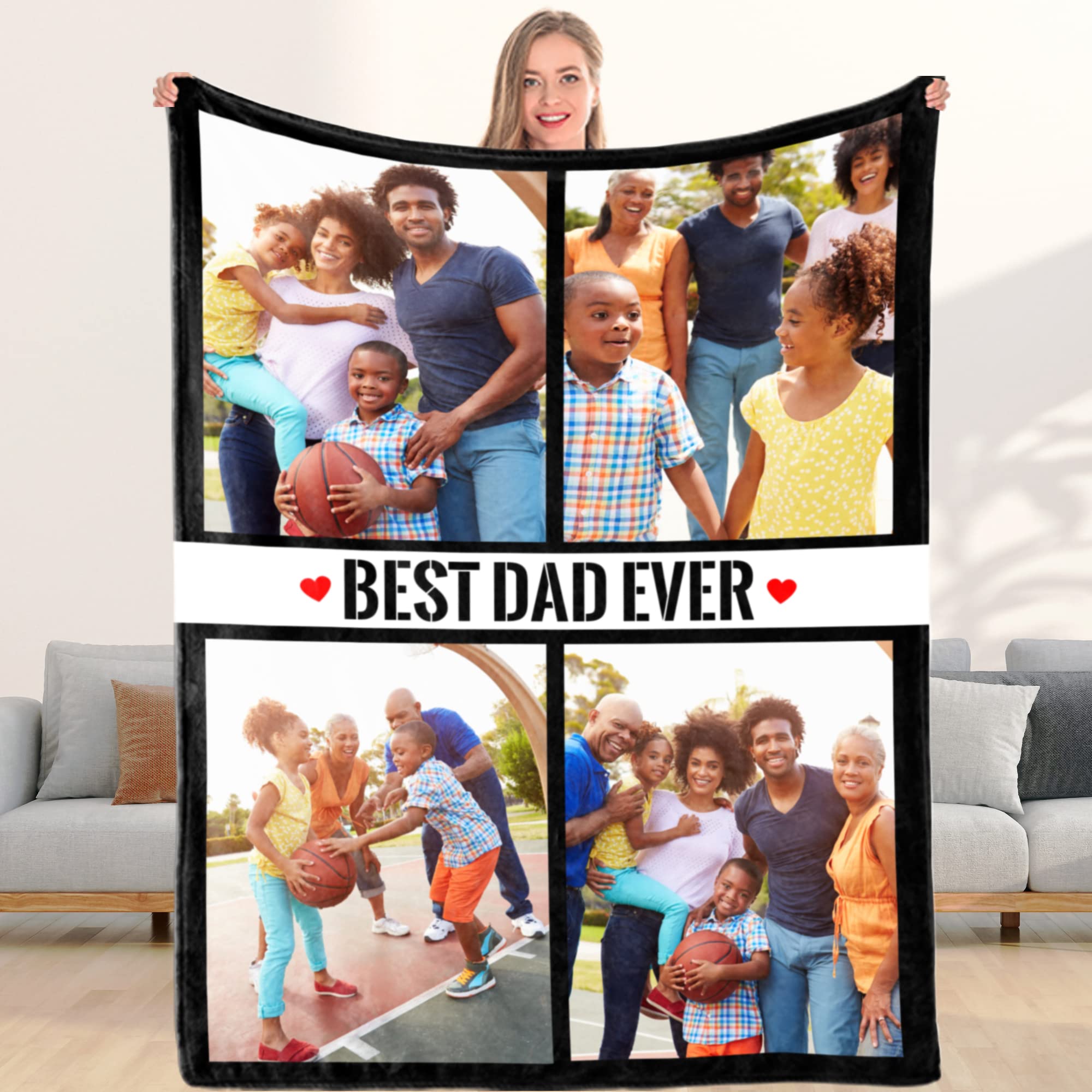 Custom Photo Collage Blanket - Personalized Gift for Adults, Family, Friends & Pets - 30x40 Inch Soft Fleece Blanket for Mother's Day, Father's Day, Christmas & Birthdays - Perfect for Home Decor, Cozy Nights & Unique Souvenirs
