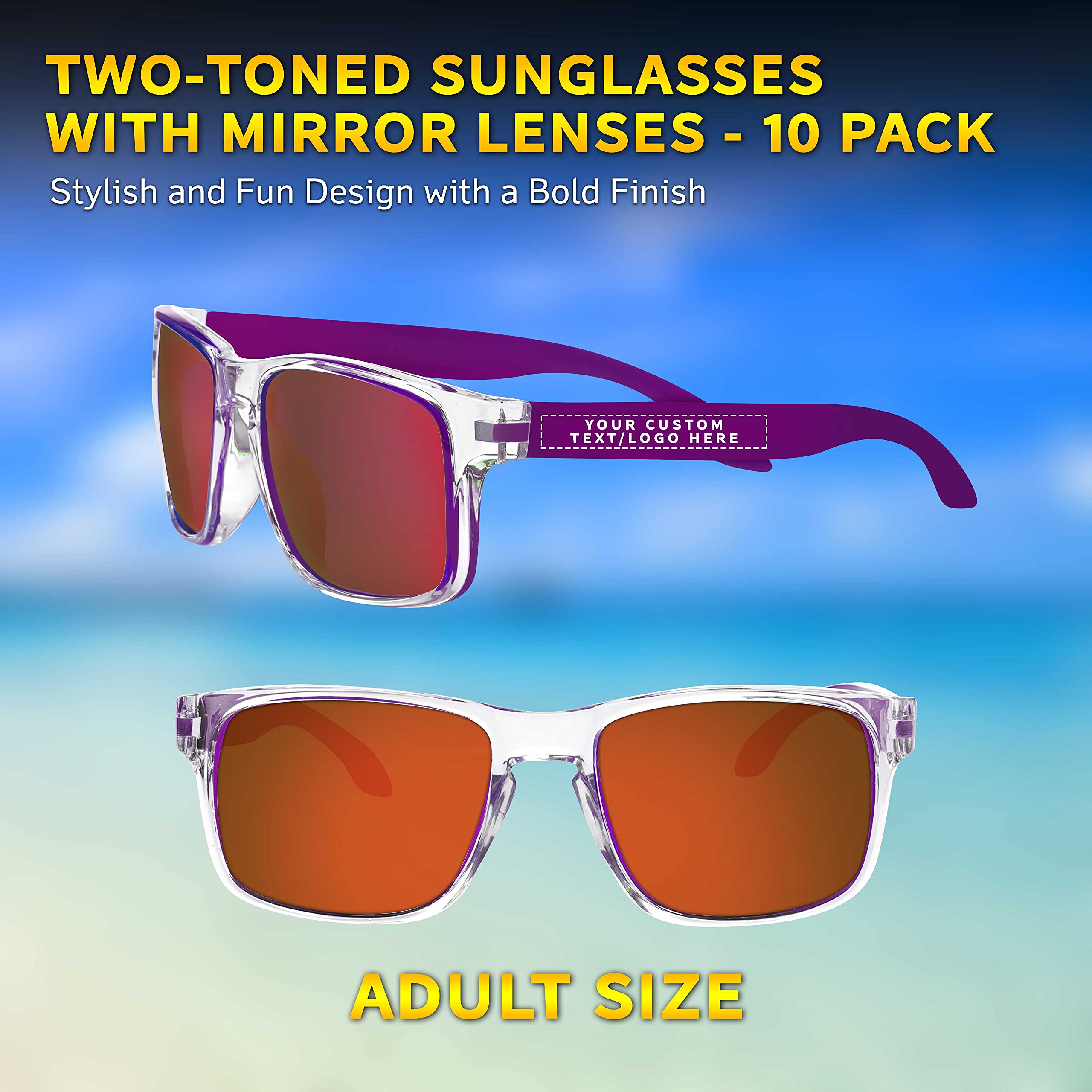 Stylish Mirror Lens Sunglasses for Men & Women - UV Protection, Trendy Fashion Shades for Outdoor Activities, Beach, Driving & Sports