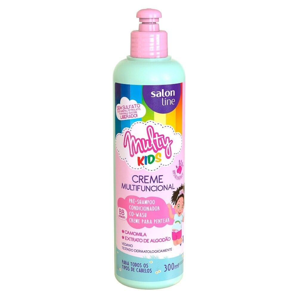 Salon Line Multy Kids Multifunctional Hair Cream 10.14 Fl Oz - Conditioning Treatment, Pre-Shampoo, Co-Wash & Detangling Cream for Kids - Perfect for Daily Hair Care, Detangling & Moisturizing Children's Hair