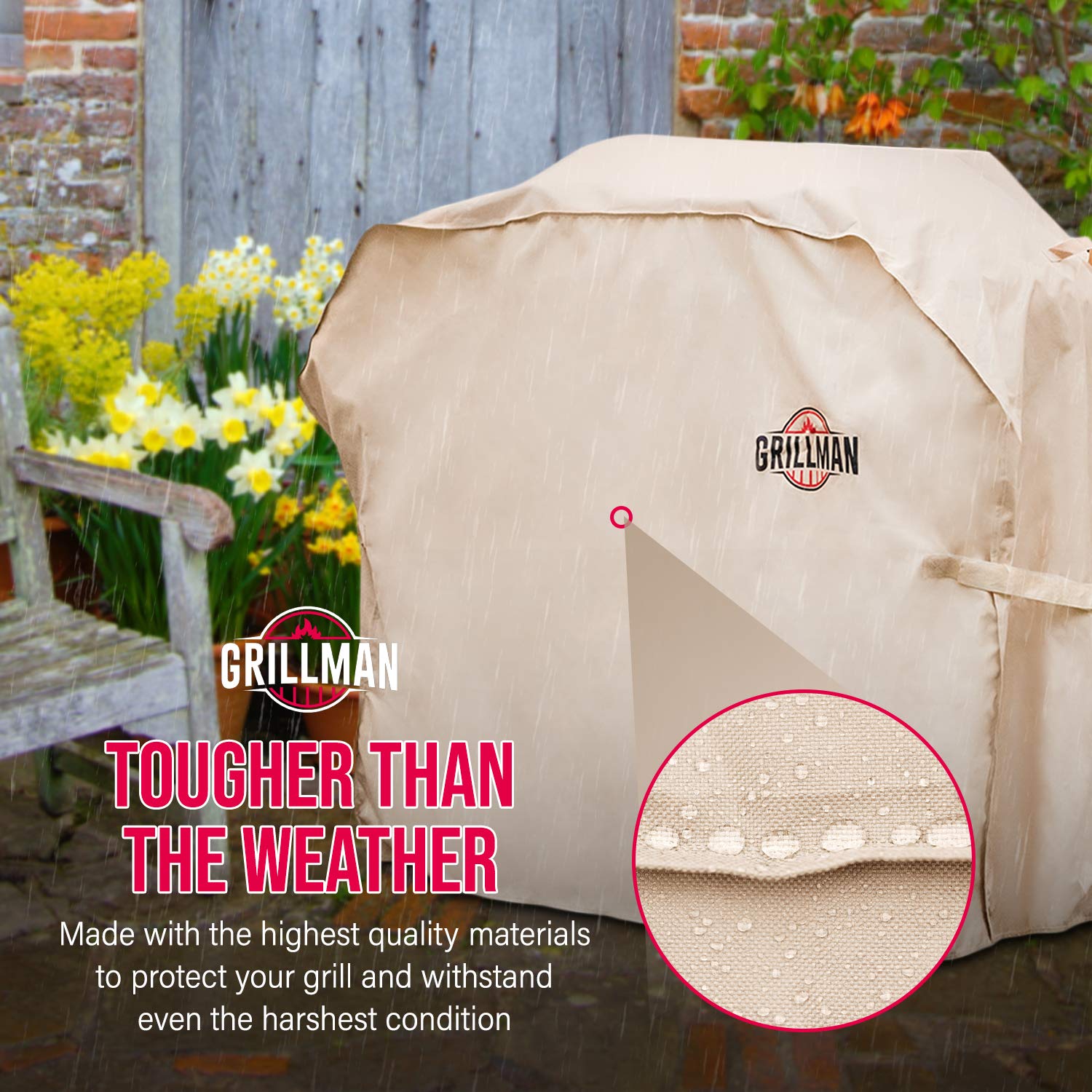 Premium Heavy Duty BBQ Grill Cover - Rip-Proof & Waterproof Outdoor Grill Protector (64