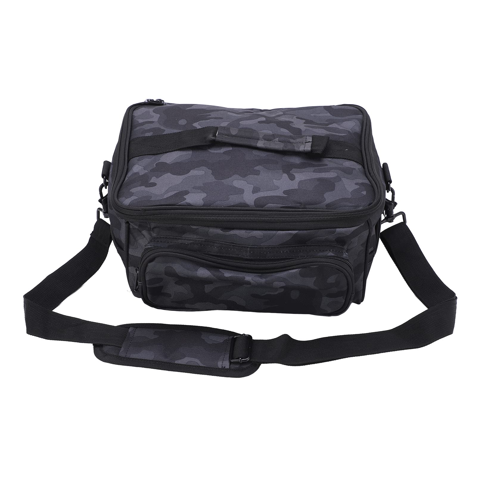 DJDK 600D Oxford Fishing Tackle Bag - Portable Multifunctional Shoulder Storage Bag for Fishing Lures, Reels & Gear (31.2x24.5x14.5cm, Black) - Perfect for Outdoor Fishing, Camping & Water Sports
