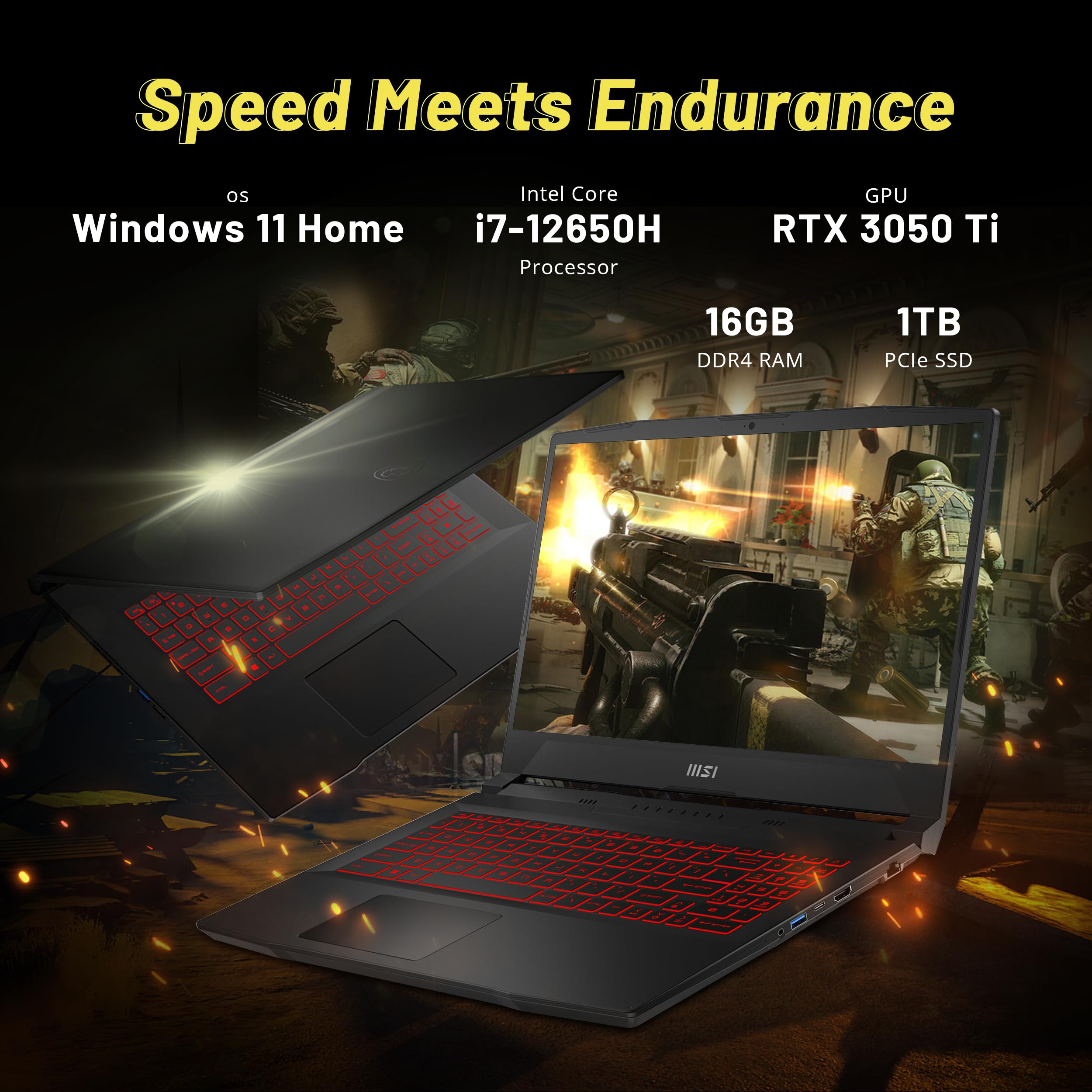 MSI Katana GF66 Gaming Laptop 15.6