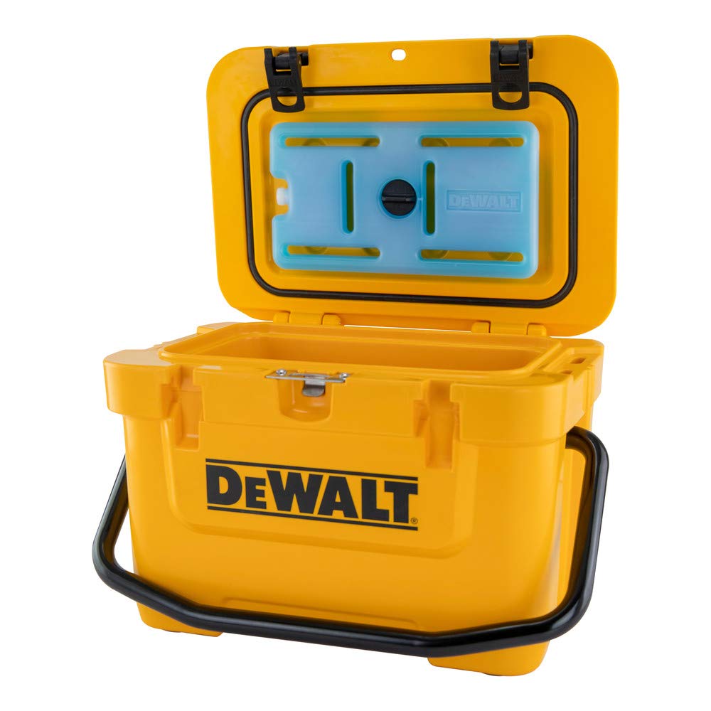 DEWALT DXC1001 10 Quart Roto-Molded Insulated Lunch Cooler with Ice Pack - Heavy Duty Portable Cooler for Construction Sites, Camping, Picnics & Outdoor Work