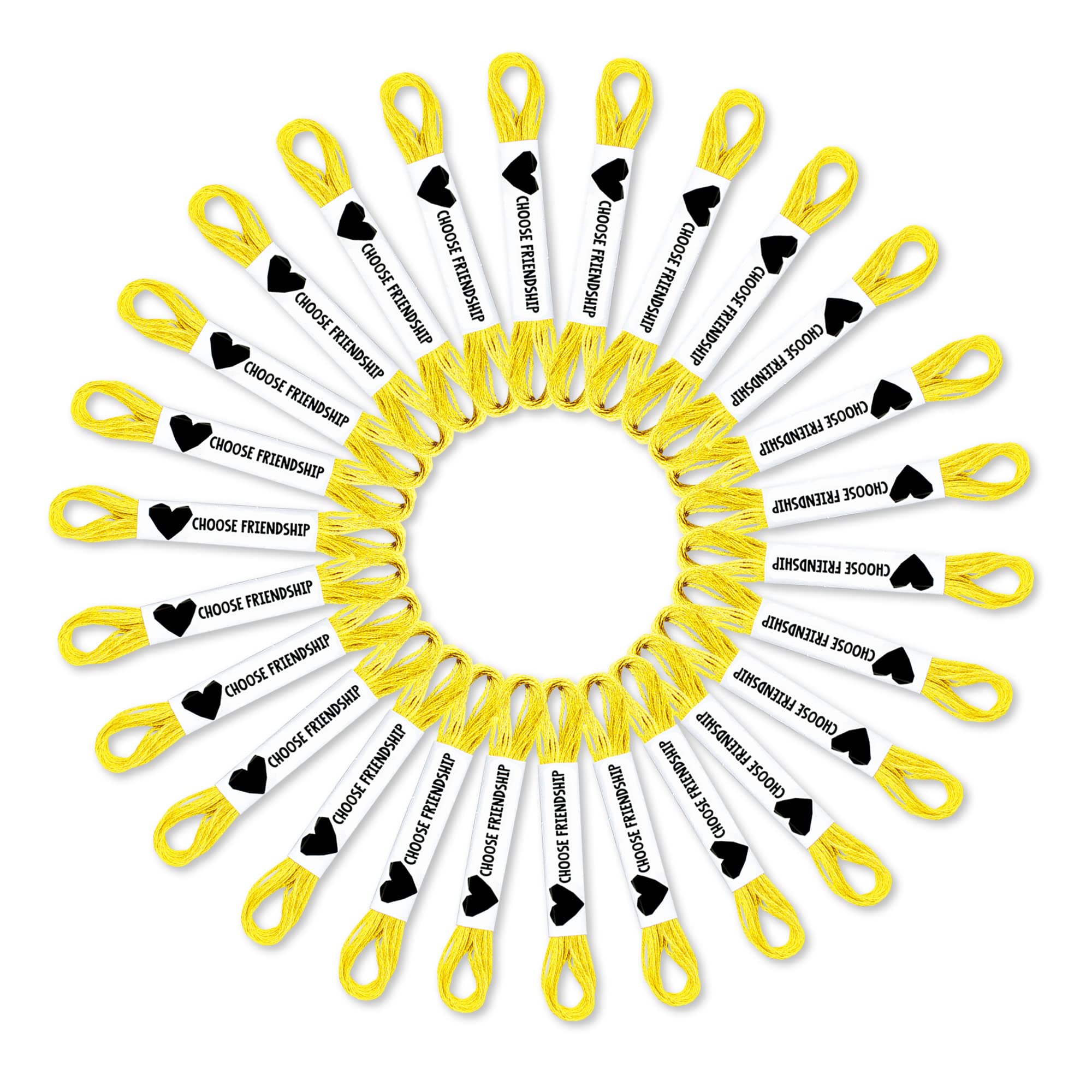 Friendship Bracelet Maker Yellow Expansion Pack - 100 Pre-Cut Threads for DIY Bracelet Making | Perfect for Kids Crafts, Summer Camp Activities & Best Friend Gifts
