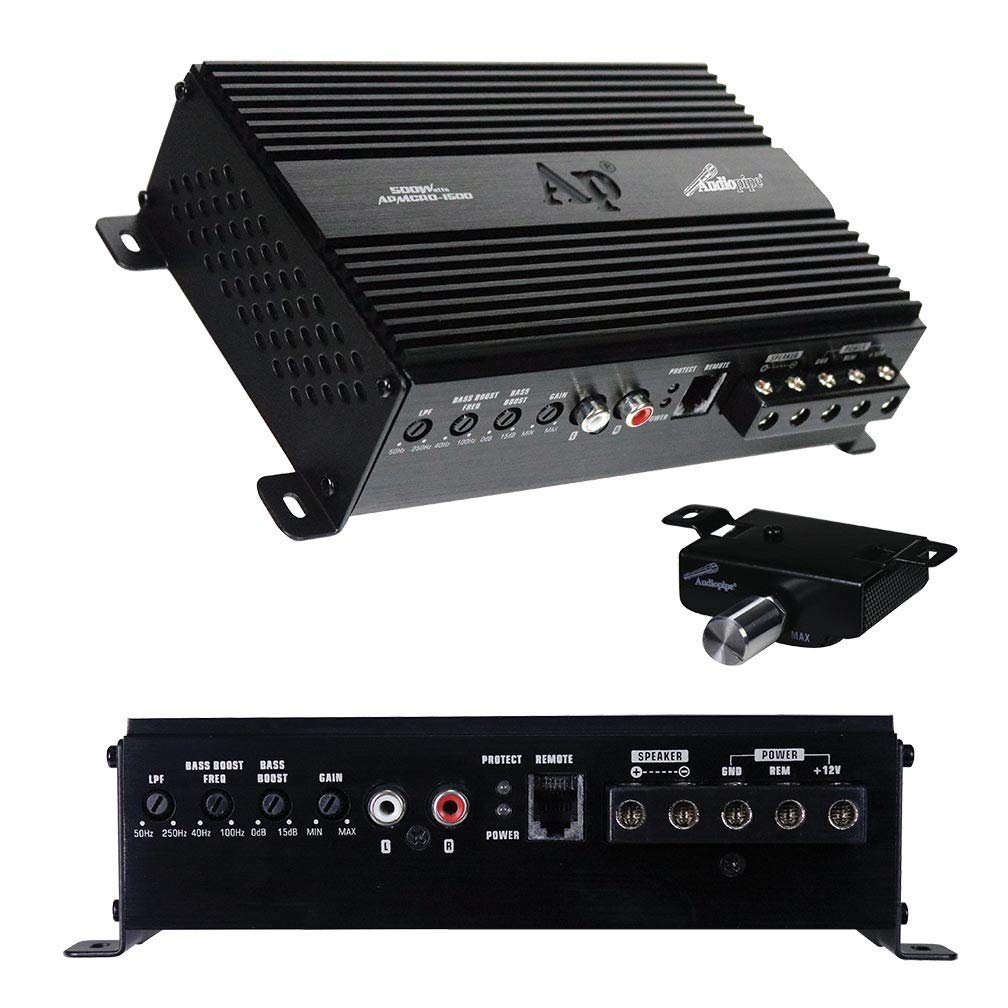 APMCRO-1500 Audiopipe Micro Class D 500 Watt Amplifier - Compact Power for Car Audio, Home Theater & DJ Equipment