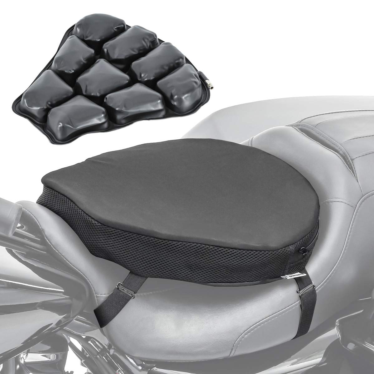 Moto Guzzi V85 TT Air Seat Cushion - Comfortable Black Motorcycle Seat Pad for Long Rides & Adventure Touring