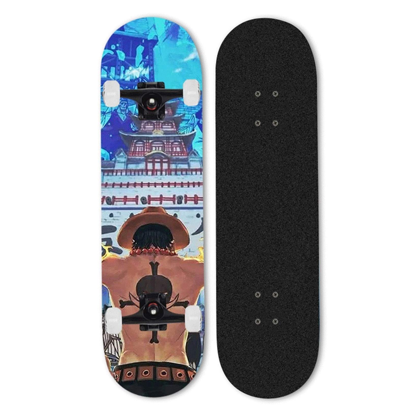 31 Inch Complete Maple Wood Cruiser Skateboard for Beginners - Boys & Girls with Anime Characters 2005 Design | Perfect for Commuting, Campus Riding & Skate Park Practice