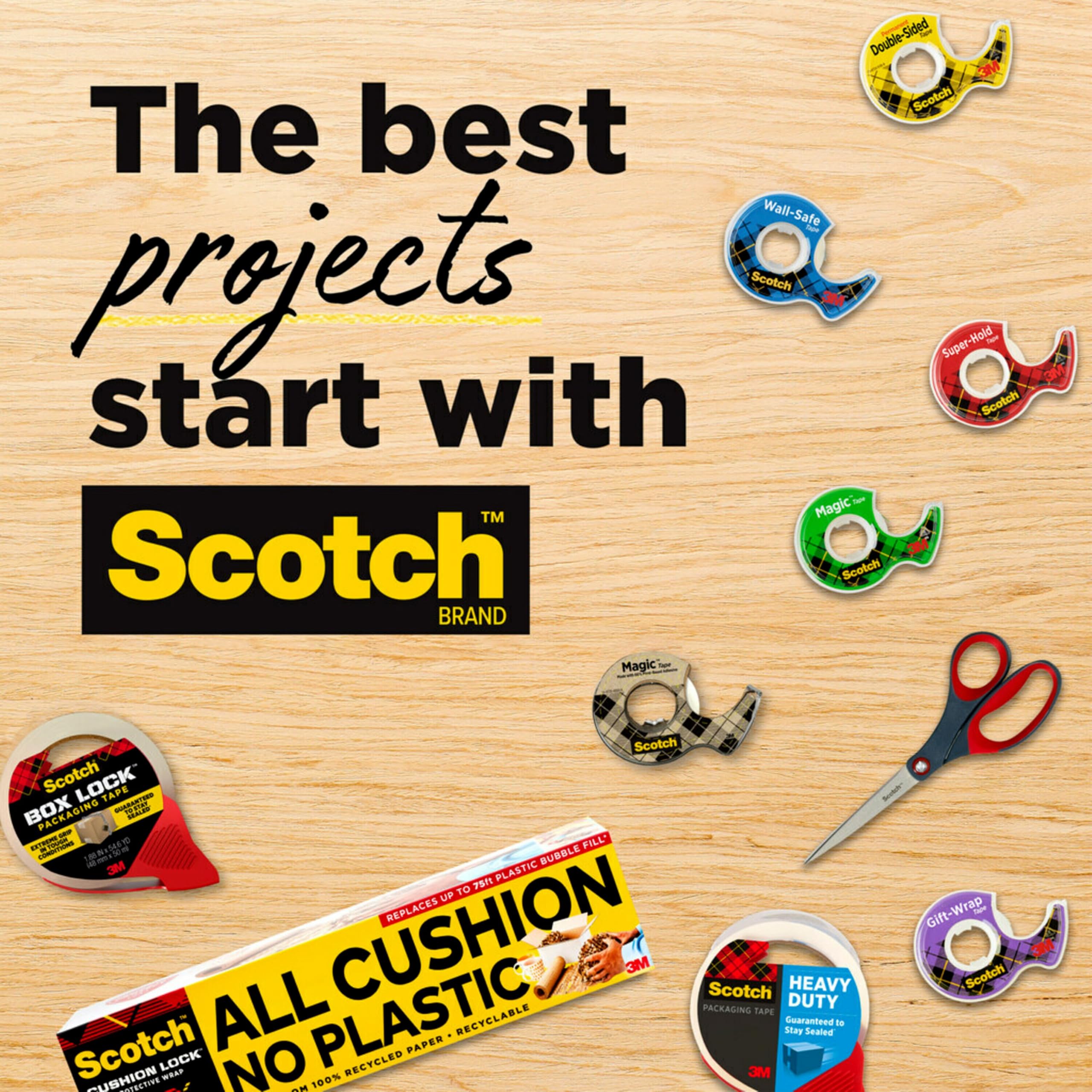 Scotch Double Sided Tape with Dispenser - 0.75 in. x 400 in. Strong Adhesive Tape for Office, School, Arts & Crafts, Scrapbooking - 1 Roll with Handy Tape Dispenser - Perfect for DIY Projects, Gift Wrapping & Home Decor
