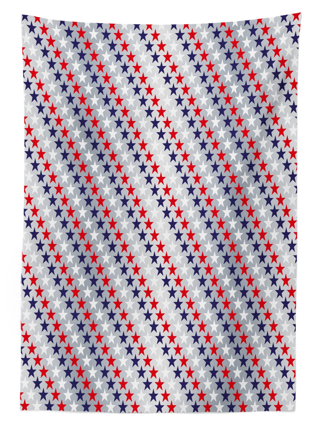 Ambesonne USA Patriotic Outdoor Tablecloth - 4th of July Stars & Stripes Design, Washable Picnic Table Cover 58x104 Inches, Grey Indigo Red - Perfect for Independence Day BBQs, Picnics & Outdoor Decor