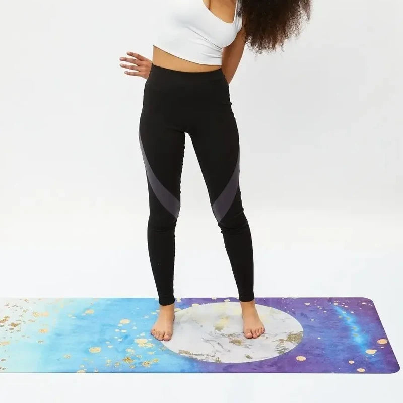Premium Foldable Travel Yoga Mat - Non-Slip Natural Rubber Suede Exercise Mat for Yoga, Pilates & Gym - Perfect for Home Workouts, Outdoor Activities & Travel