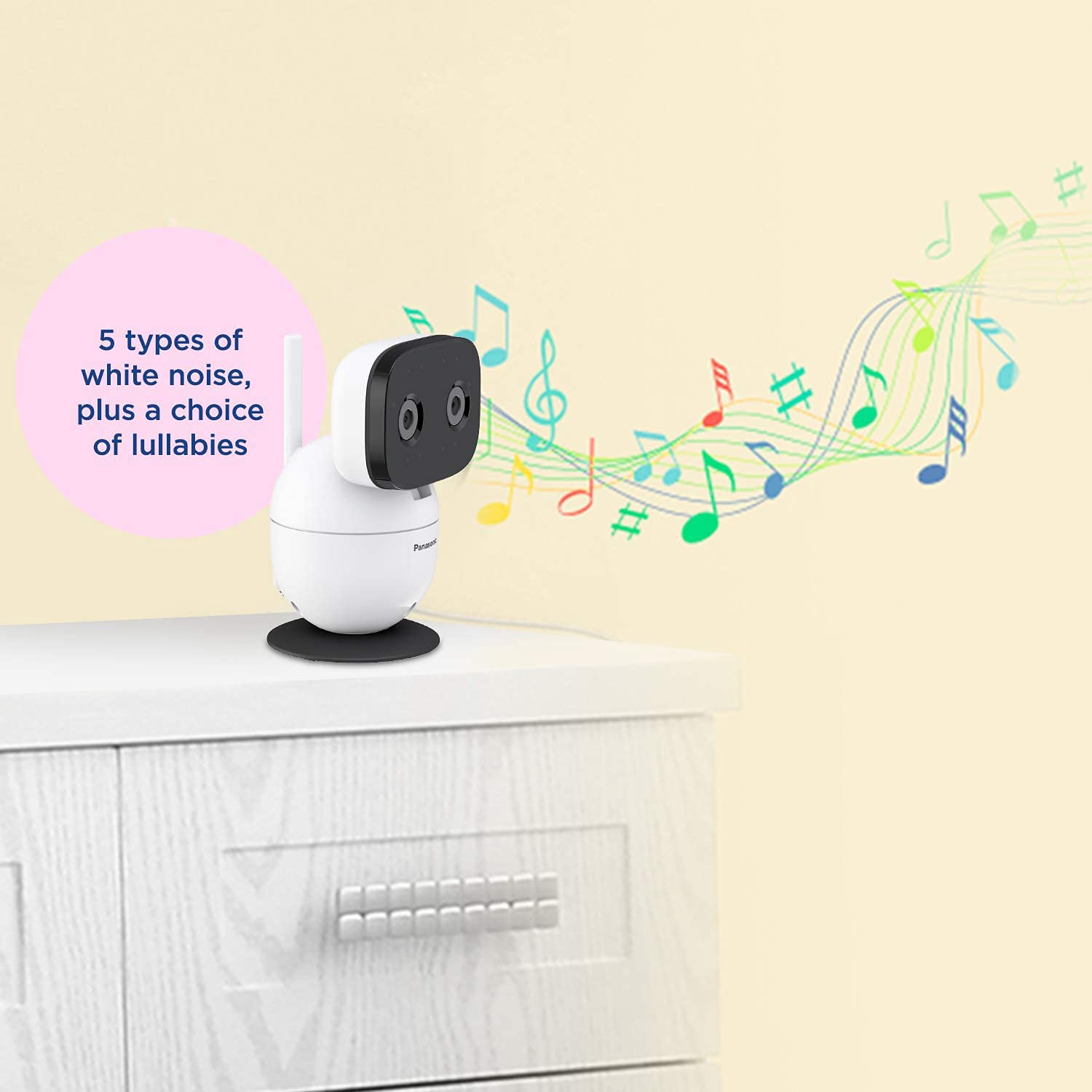 Panasonic Video Baby Monitor with Remote Pan/Tilt/Zoom, Long Range & Secure Connection - 2 Cameras & Parent Unit | 2-Way Talk, Lullabies, Night Vision | Portable for Nursery, Travel & Home Use