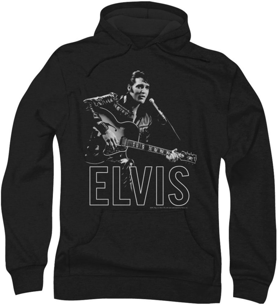 Elvis Presley Men's Guitar in Hand Hoodie - Vintage Rock Music Sweatshirt for Concerts & Casual Wear