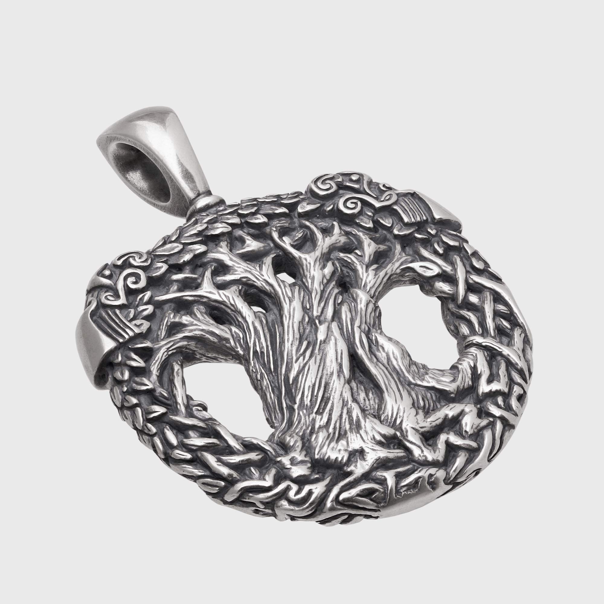 Viking Necklace for Men & Women - Norse Yggdrasil Tree of Life Pendant with Odin's Ravens Huginn & Muninn - Sterling Silver Nordic Pagan Jewelry - Perfect for Viking Lovers, Cosplay & Norse Mythology Enthusiasts