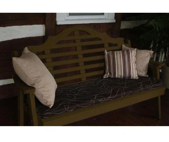 **A&L Furniture Yellow Pine Marlboro Garden Bench - Outdoor Patio Seating for Gardens, Parks, and Backyards**