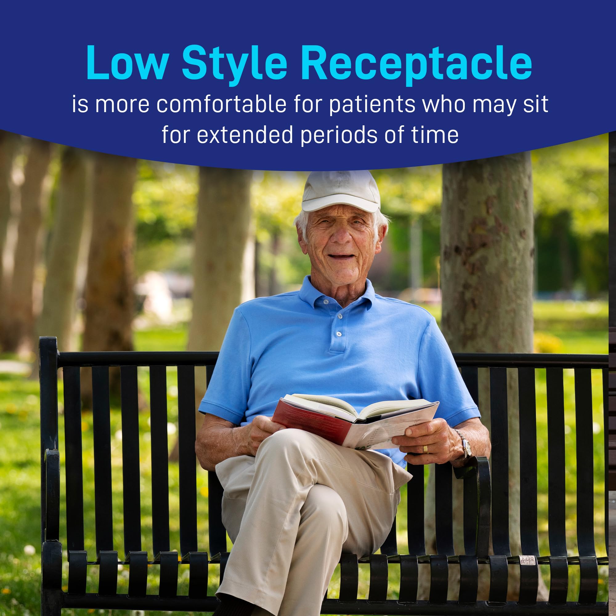 Afex Male Incontinence Management System with Low-Profile Receptacle - Ideal for Long-Term Sitting & Small Waist - Perfect for Office Workers, Truck Drivers, and Travelers