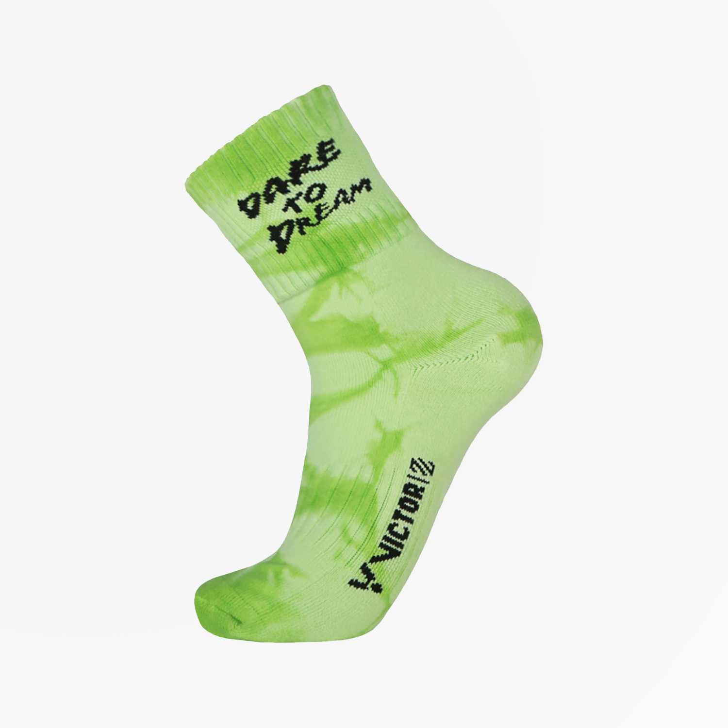 Victor Men's Athletic Performance Socks SK LZJ358 G - Light Green Cushioned Crew Socks for Running, Hiking & Sports - Breathable & Moisture-Wicking Workout Socks