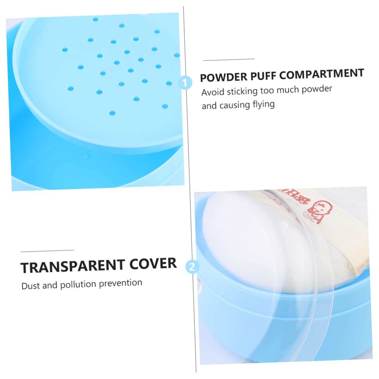 FOMIYES Travel Powder Box Set - Portable Cosmetic Containers for Baby Talcum Powder & Makeup Puff | Ideal for Travel, Baby Care & Bath Essentials | Compact Plastic Storage Case for Skin Care & Beauty Accessories