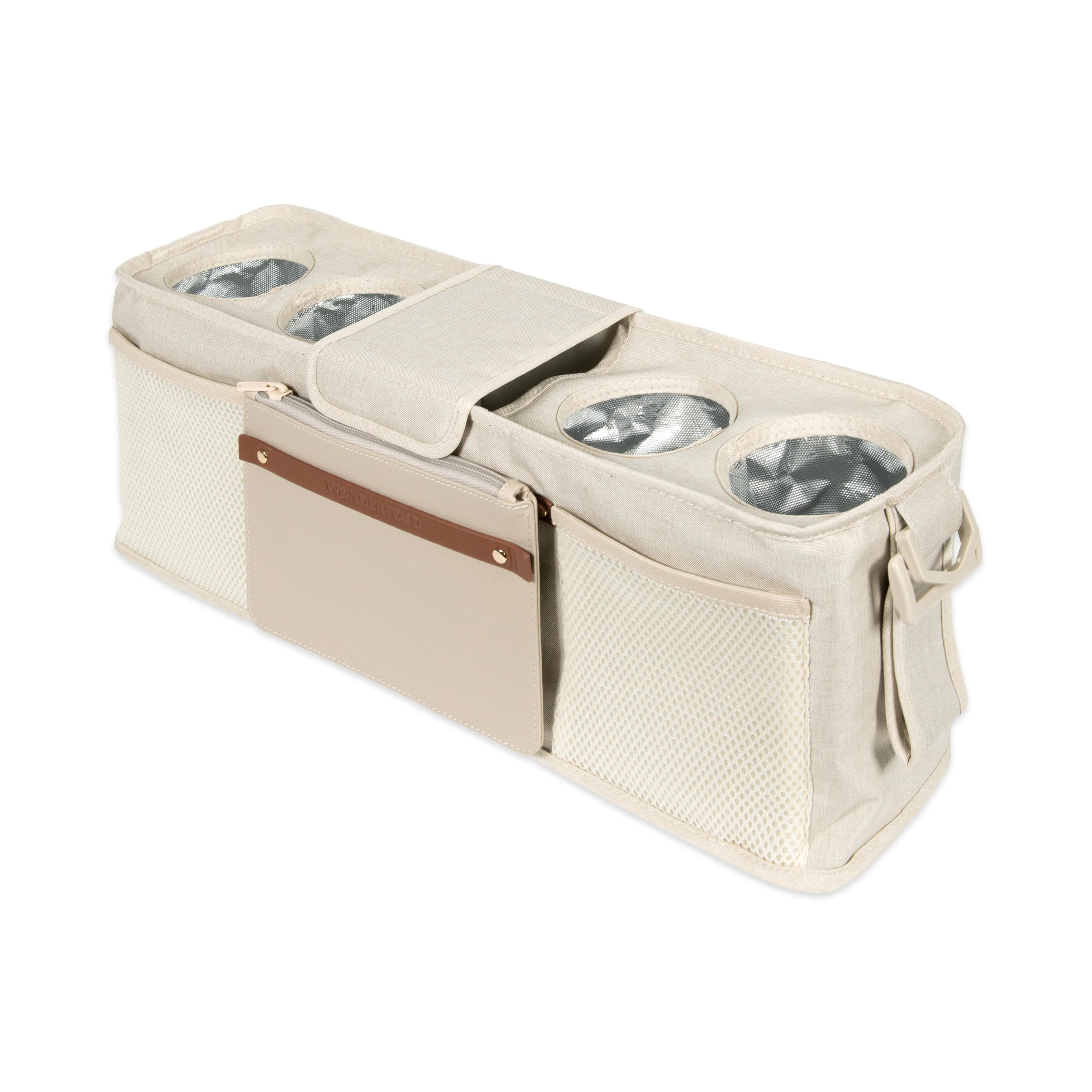 Wonderfold Parent Console with 4 Cup Holders - Organizer for Stroller Accessories, Snacks & Drinks - Perfect for Walks, Shopping & Family Outings