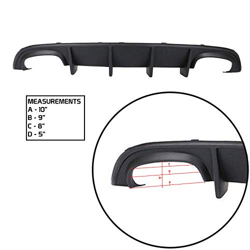 IKON MOTORSPORTS Front Bumper Lip Spoiler & Rear Diffuser for 2015-2023 Dodge Charger SRT | Quad Exhaust Design with Yellow Reflective Tape | Aggressive Styling Upgrade for Street & Track Performance