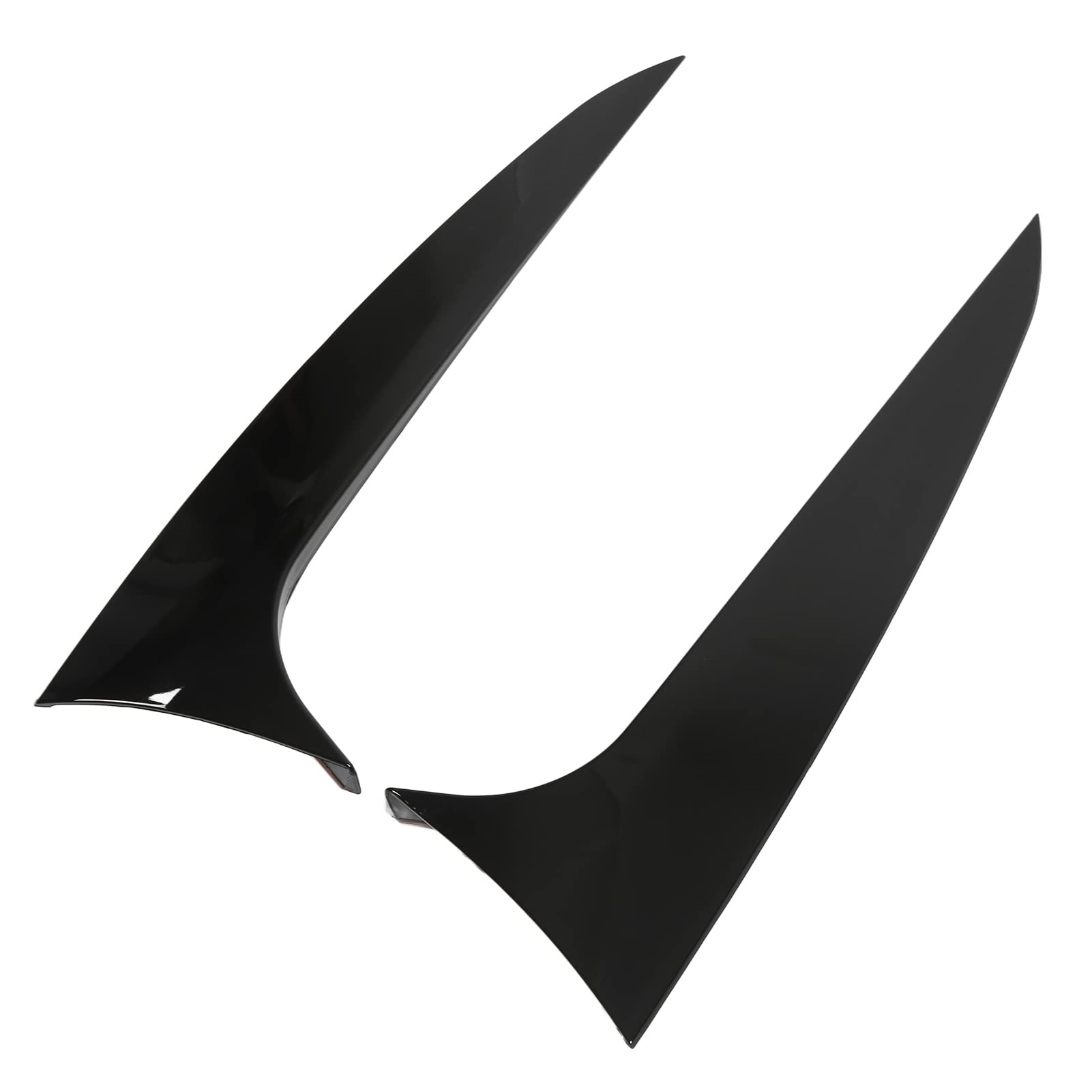 2PCS Glossy Black Rear Window Side Spoiler Wing Trim - Left & Right Anti-Aging Adhesive Car Accessories for Sedan, Coupe, Hatchback | Enhances Vehicle Style & Aerodynamics