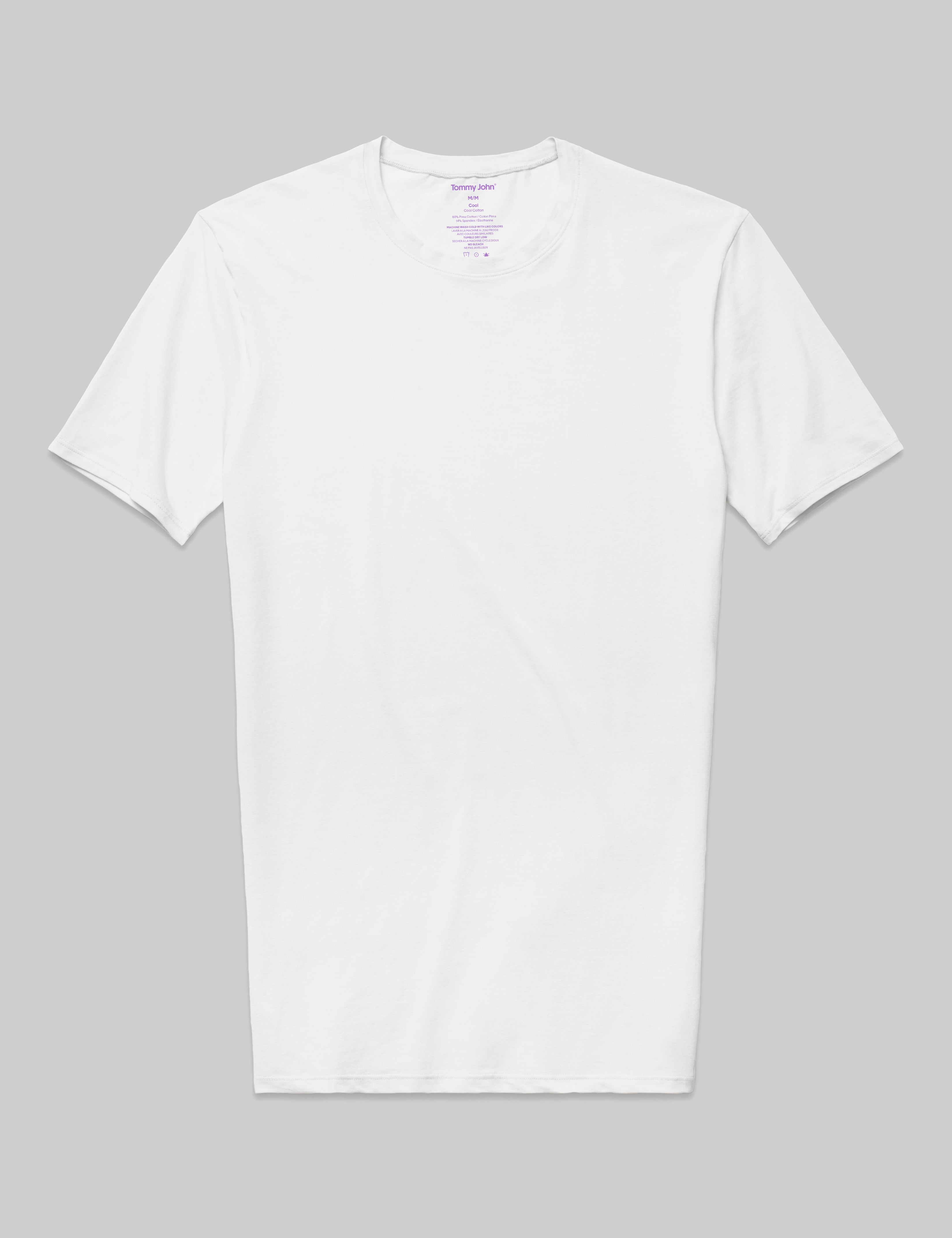 Cool Cotton Crew Neck Stay Tucked Undershirt for Men - Breathable Comfort Fit White T-Shirt | Perfect for Work, Gym & Everyday Wear