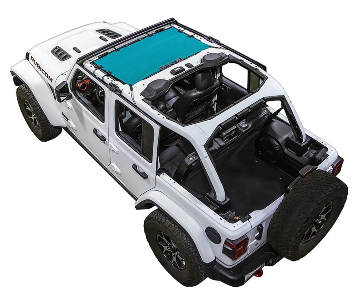 Spiderwebshade JLKINI Bikini Mesh Shade Top for Jeep Wrangler JL (2018-Present) | UV Protection & Breathable Fabric | Made in USA | Teal Color | Perfect for Off-Roading, Beach Trips & Summer Adventures