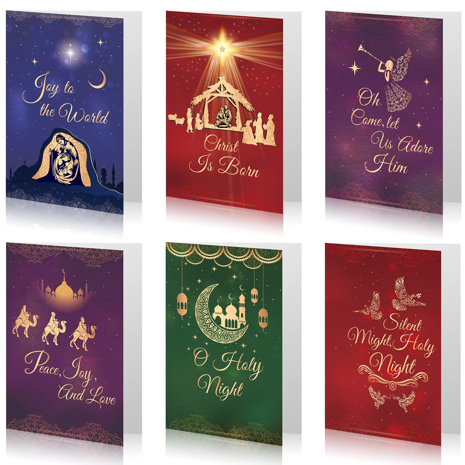 24 Pack Christian Christmas Cards with Scripture - Religious Holiday Greeting Cards for Xmas, Winter, New Year - Includes 24 Envelopes - Perfect for Church Events, Family Gatherings & Festive Celebrations