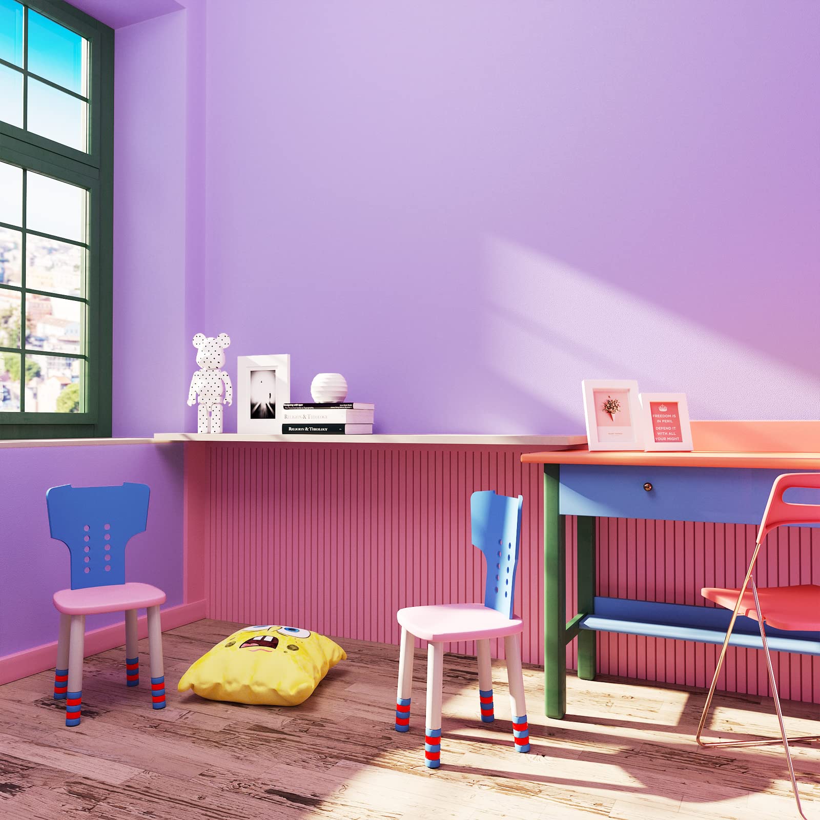 YENHOME Purple Contact Paper - Self-Adhesive Removable Wallpaper for Walls, Cabinets & Bulletin Boards | Matte Finish Peel & Stick Wall Covering (17.7