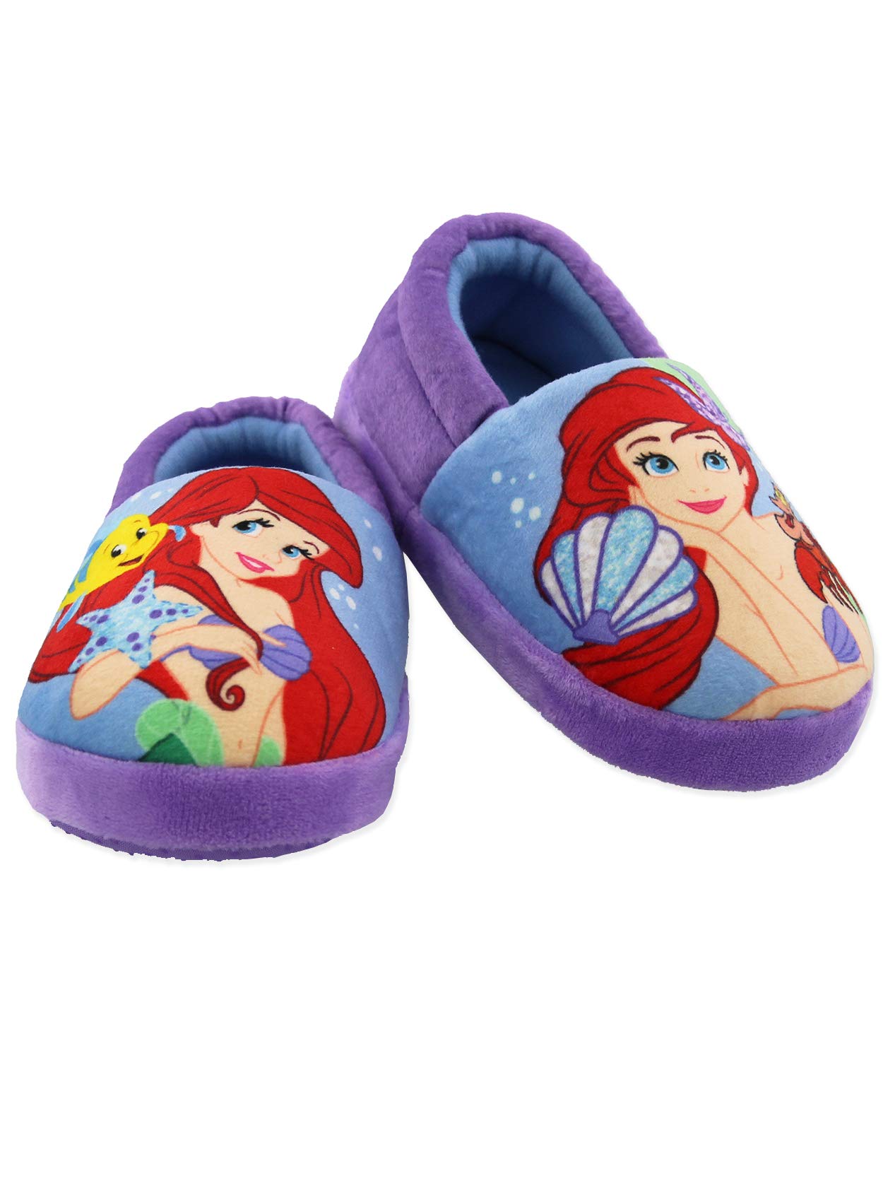 Disney Princess Girls Toddler Plush Aline Slippers - Soft & Comfortable Princess-Themed House Shoes for Kids - Perfect for Indoor Play, Birthday Gifts & Disney-Themed Parties