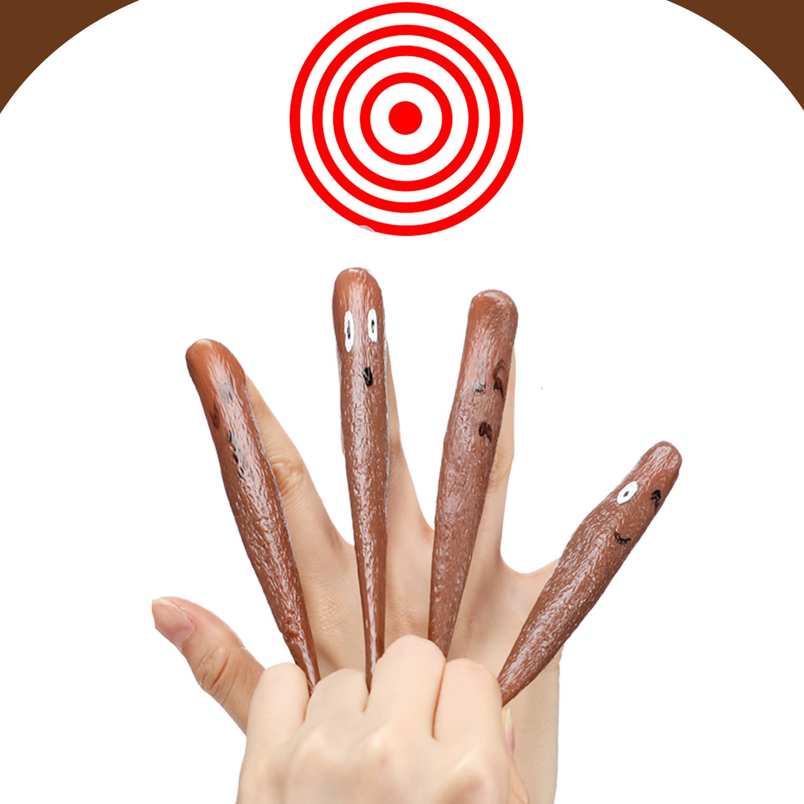 Jerify 24-Pack Stretchy Poop Finger Slingshot Toys - Fun Gag Gifts for Halloween, April Fools' Day & Birthday Parties - Fake Poop Rubber Slingshots for Flying Games & Prank Scenes