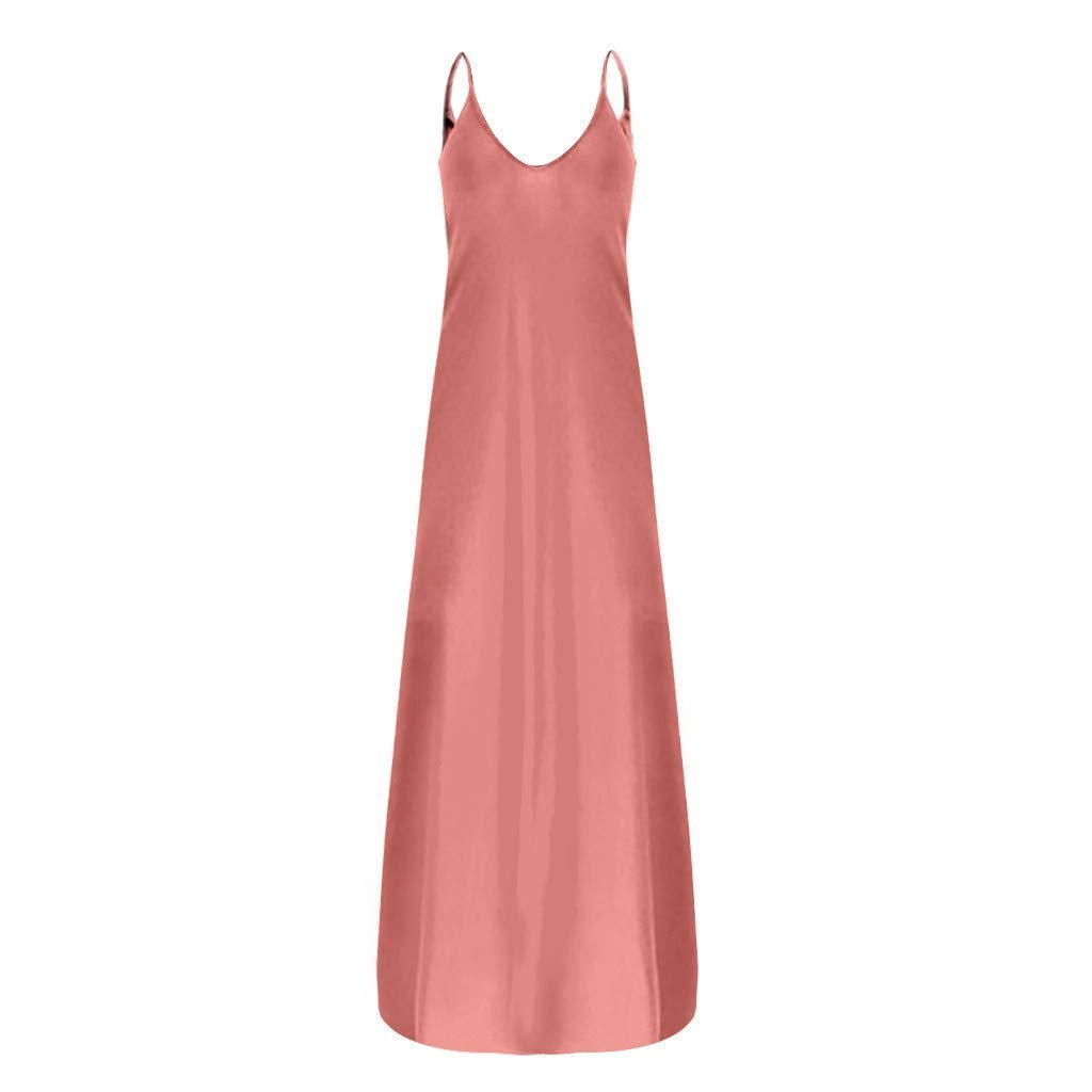 ZASUN Women's Maxi Dresses - Casual Long Sling Dress with Pockets, Solid Color Cami Beach Dress, Plus Size Summer Dress for Vacation, Travel, and Outdoor Activities