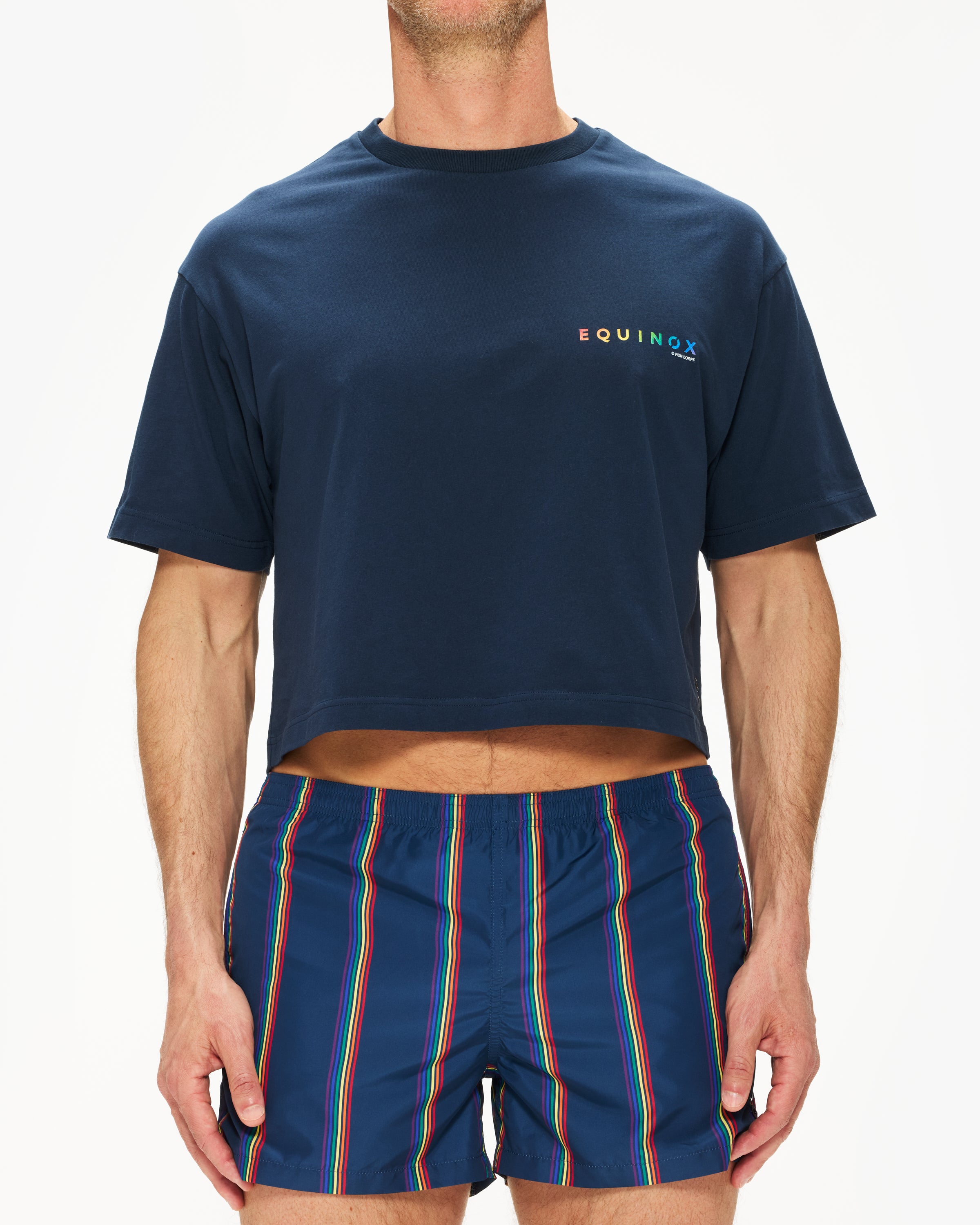 Ron Dorff Pride Equinox Organic Cotton Unisex Crop Top - Breathable Summer Tee for Yoga, Beach & Pride Events